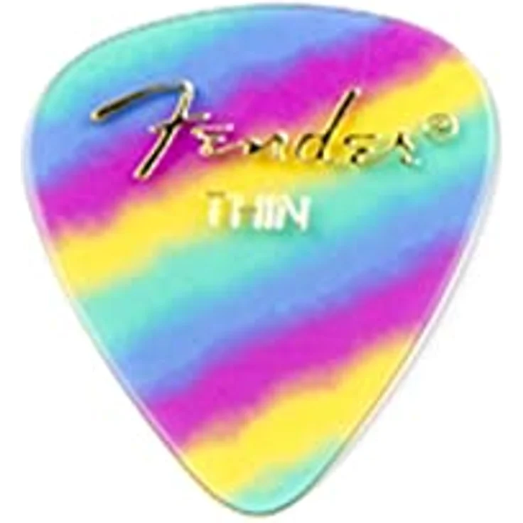 Fender Rainbow Thin Prem Cell, 12er Pack Plektren in mehreren Farben, hochwertig verarbeitet – Bild 1