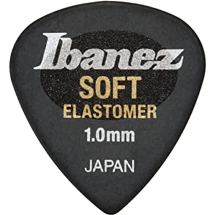Ibanez BEL16ST10S-HBK, Plektren-Set aus Elastomer Soft, Stärke 1,0 mm, Short Teardrop, Hazy Black, 3 Stück, made in Japan – Bild 2