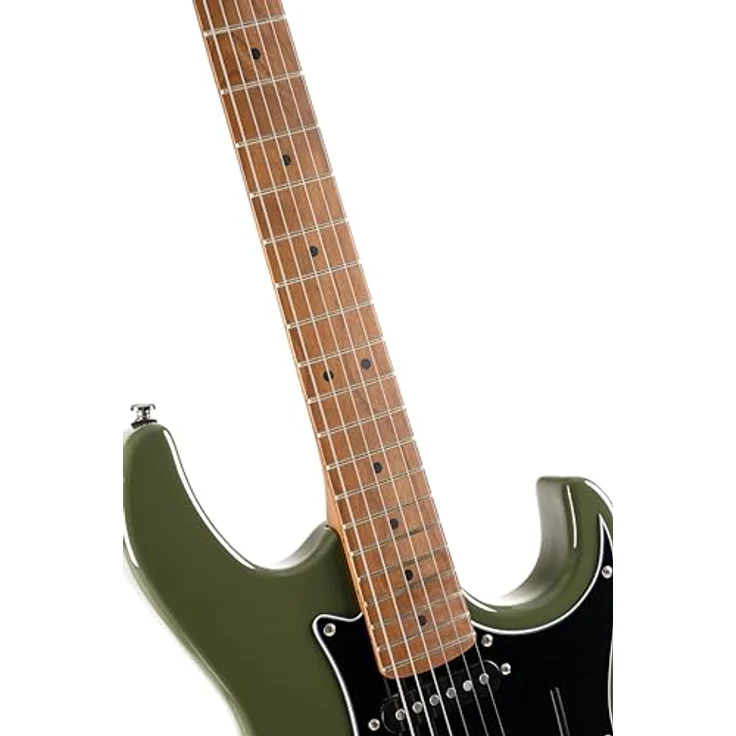 Cort G250 SE Olive Dark Green, ST-Style E-Gitarre mit Linden Korpus, geröstetem Ahorn Hals und VTS63 & VTH59 SSH Pickups – Bild 9