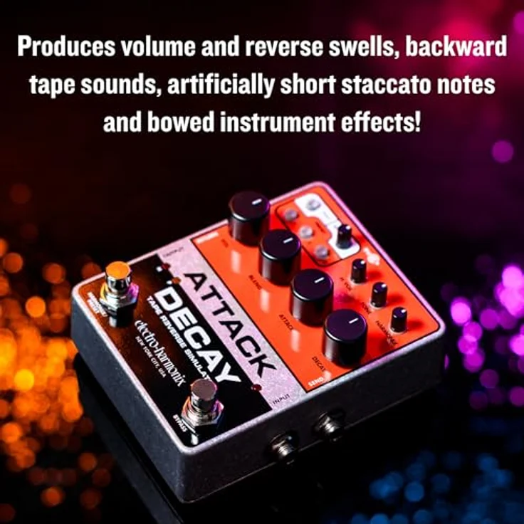 Electro Harmonix Attack Decay Tape Reverse Sim, Delay-Pedal für E-Gitarre mit Poly Mode, Harmonix Fuzz und 3 speicherbaren Presets – Bild 4