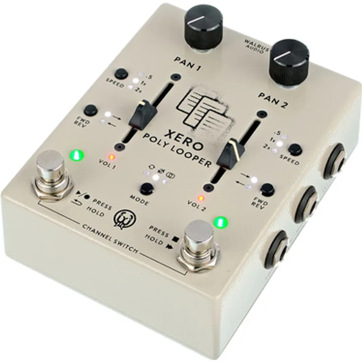 Walrus Audio Xero Polylooper Cream, zweikanaliger Stereo-Looper mit unbegrenzten Overdubs, MIDI-Unterstützung und Reverse-Wiedergabe pro Kanal