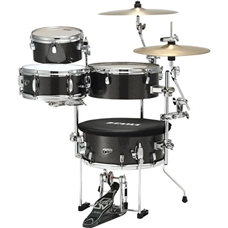 Tama Cocktail Jam Kit CJB46C-MGD, Schlagzeugset in Midnight Gold Sparkle, 100% Birkenholzkessel, inklusive Bass Drum Pedal und Beckenarmen – Bild 3