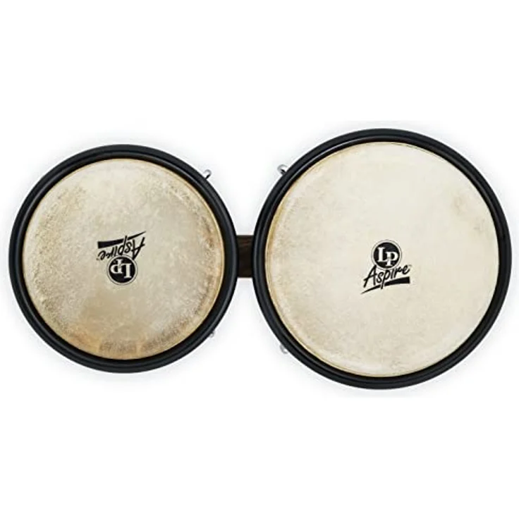 LP LPA601-HC Havana Café Bongos, Siamesisches Eichenholz, 6 3/4" und 8" Kessel, Naturfelle, brushed nickel Hardware – Bild 2