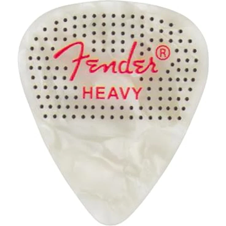 Fender 351 Dotted Celluloid Plektren, 12er Pack in verschiedenen Farben, Heavy, rutschfeste genoppte Oberfläche – Bild 6