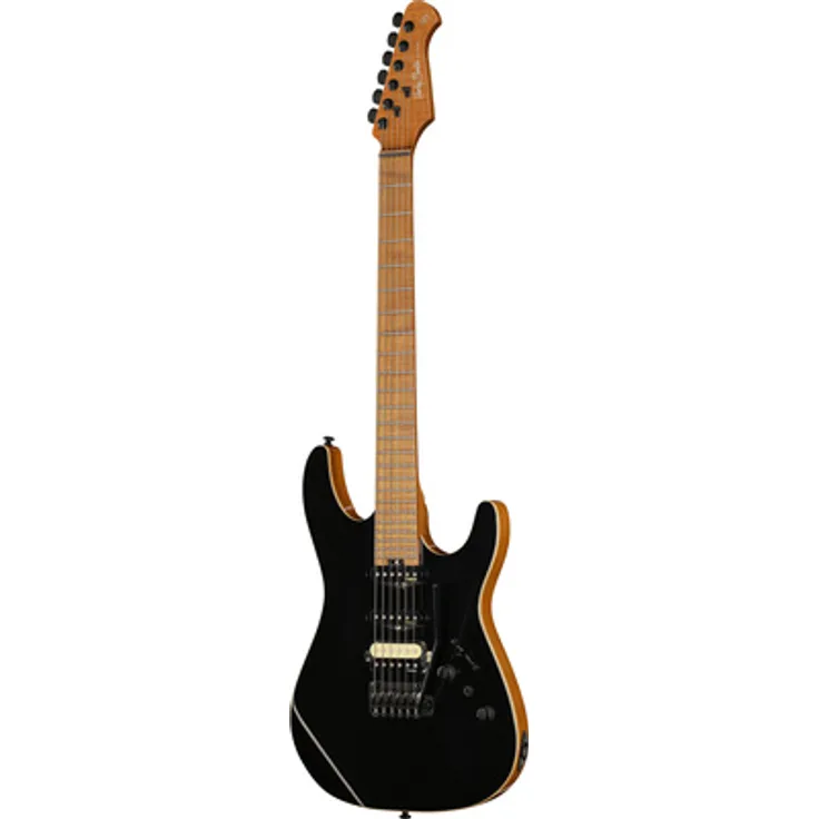 Harley Benton Fusion-IV HSS MN, E-Gitarre in Black Metallic Gloss mit 24 Edelstahlbünden und Alnico 5 Tonabnehmern