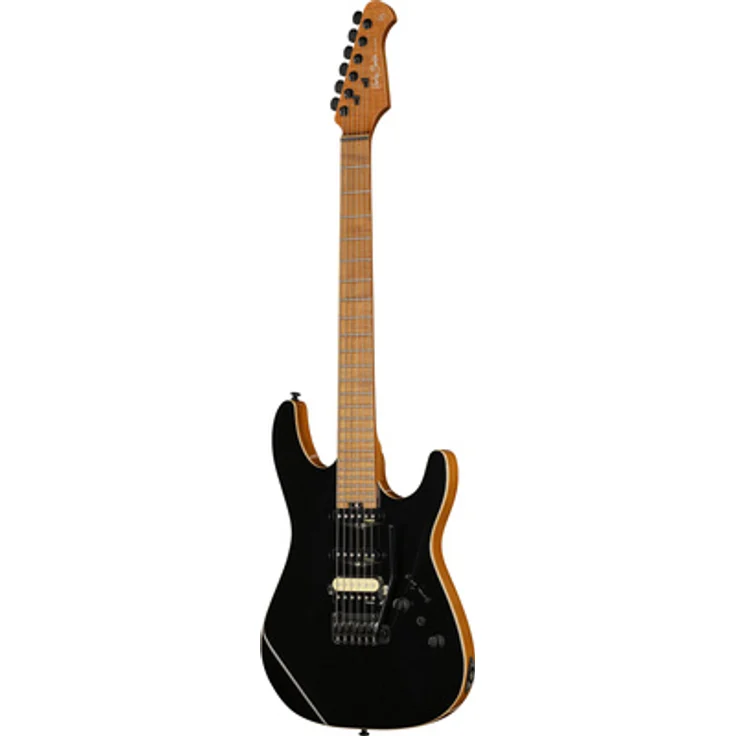 Harley Benton Fusion-IV HSS MN, E-Gitarre in Black Metallic Gloss mit 24 Edelstahlbünden und Alnico 5 Tonabnehmern
