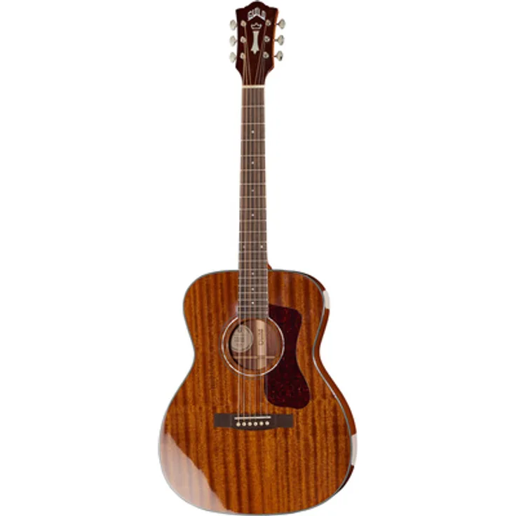 Guild OM-120 Nat Westerly, Westerngitarre mit massivem Mahagoni-Korpus, Sitka Fichte Decke, Palisander Griffbrett, Natur Hochglanz Finish, inkl. Premium Gig Bag