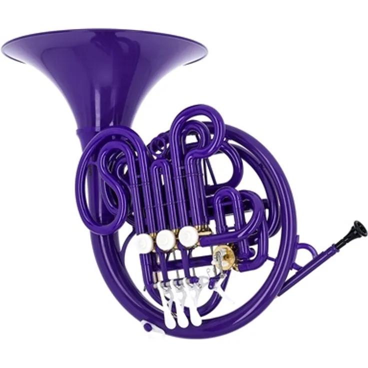 Thomann Purple HORNet, F-/Bb- oder Bb-/F- Doppelhorn aus ABS-Kunststoff mit Goldmessing- und Neusilber-Mechanik, violett, inkl. Mundstück und Gig bag