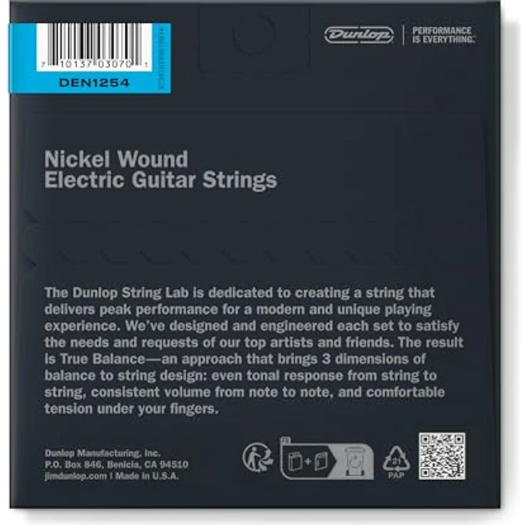 Jim Dunlop DEN1254 E-Gitarren-Saiten, Electric Nickel Performance, Heavy 12-54, 6 Saiten, Low Tension – Bild 2
