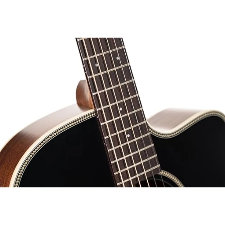 Cort Essence OC4 Black Top, Westerngitarre mit massiver Sitka-Fichtendecke, Mahagoni Korpus und Fishman Presys VT System, schwarz/natur – Bild 7