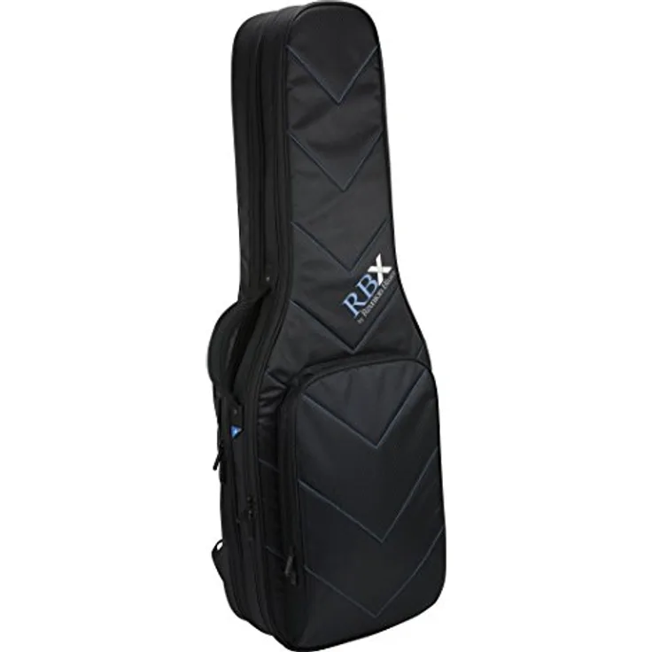 Reunion Blues RBX-2E Doppel E-Gitarren Gig Bag, wasserdichtes Quilted Chevron Außenmaterial, RBX-Schutzsystem, gepolstertes blaues Innenfutter, schwarz