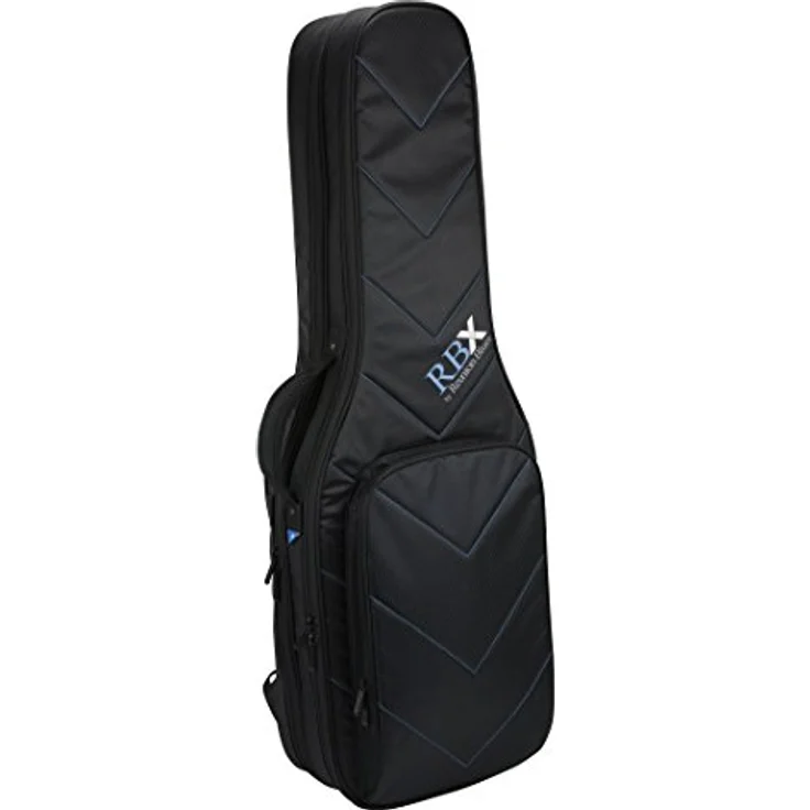 Reunion Blues RBX-2E Doppel E-Gitarren Gig Bag, wasserdichtes Quilted Chevron Außenmaterial, RBX-Schutzsystem, gepolstertes blaues Innenfutter, schwarz – Bild 1