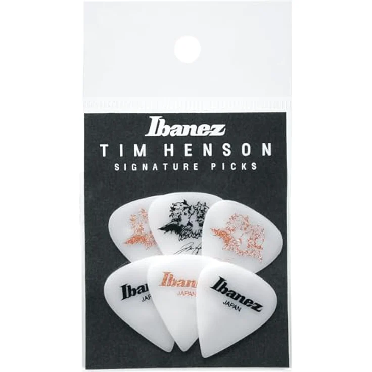 Ibanez P1000TH-C1 Tim Henson, Signature Plektrum Set mit 3x Pink & 3x Black, Teardrop-Form, 1,11mm Stärke, Made in Japan – Bild 1