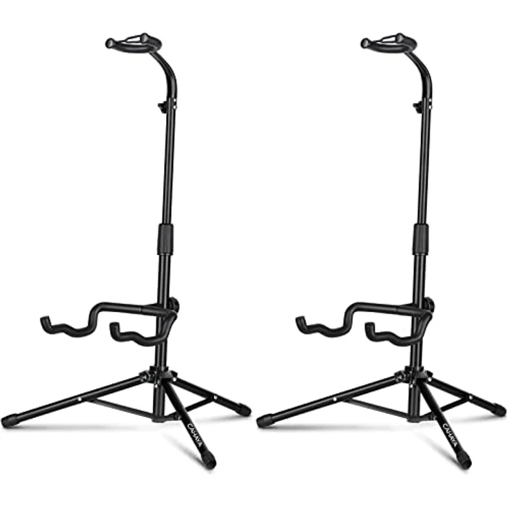 CAHAYA Gitarrenständer CY0287, Höhenverstellbar und Faltbar, Universal-Stativ für Akustische E-Gitarre, Bass und Banjos, 2er Pack – Bild 1