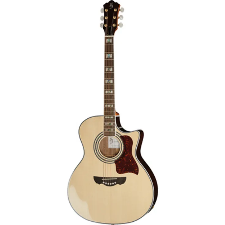 Harley Benton CLJ-503CE WN, Jumbo Cutaway Westerngitarre mit massiver Fichtendecke, Natur Hochglanz, Fishman Presys II Preamp System, Ovangkol Griffbrett