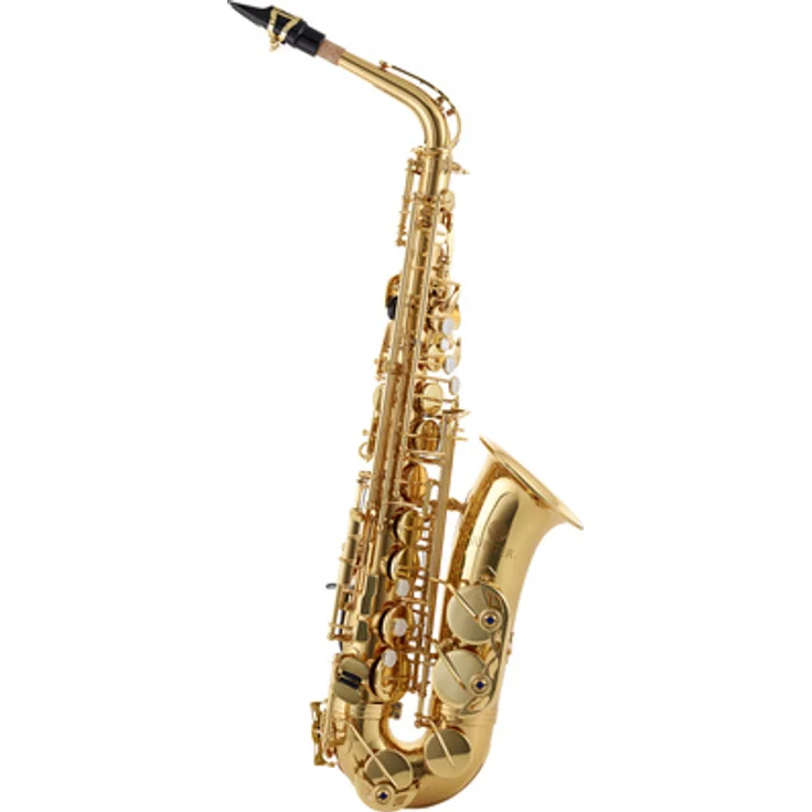 Jupiter JAS700Q Alto Saxophon, Messing, Goldlack, inkl. Mundstück und Koffer Light, hoch F#-Klappe, einstellbarer Daumenhaken