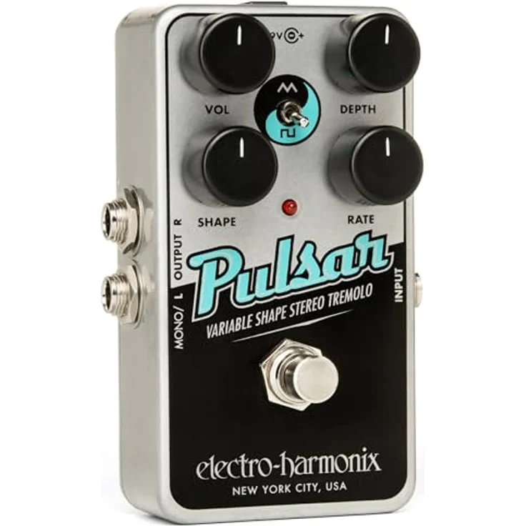 Electro Harmonix Nano Pulsar Tremolo, kompaktes Tremolo/Panner Effektpedal für E-Gitarre, Mono-/Stereo-Ausgang, Triangle/Square Wave-Modus – Bild 3