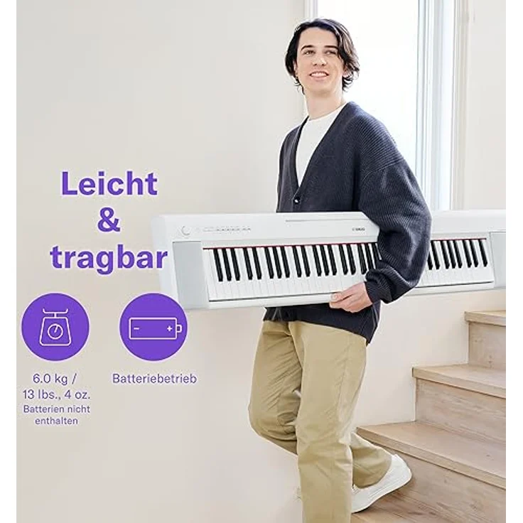 Yamaha NP-35 Piaggero White, Digitalpiano mit 76 Tasten, 15 Sounds, 64-stimmiger Polyphonie und Aufnahmefunktion – Bild 4