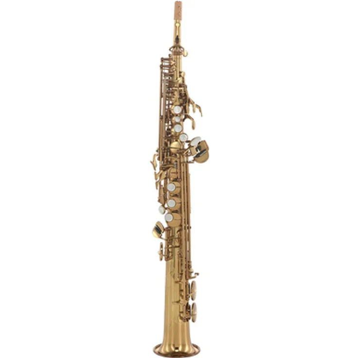 Forestone SXII Gold Lac., Soprano Saxophon in Bb-Stimmung, Messing mit gold lackiertem Finish, inkl. Protec Koffer