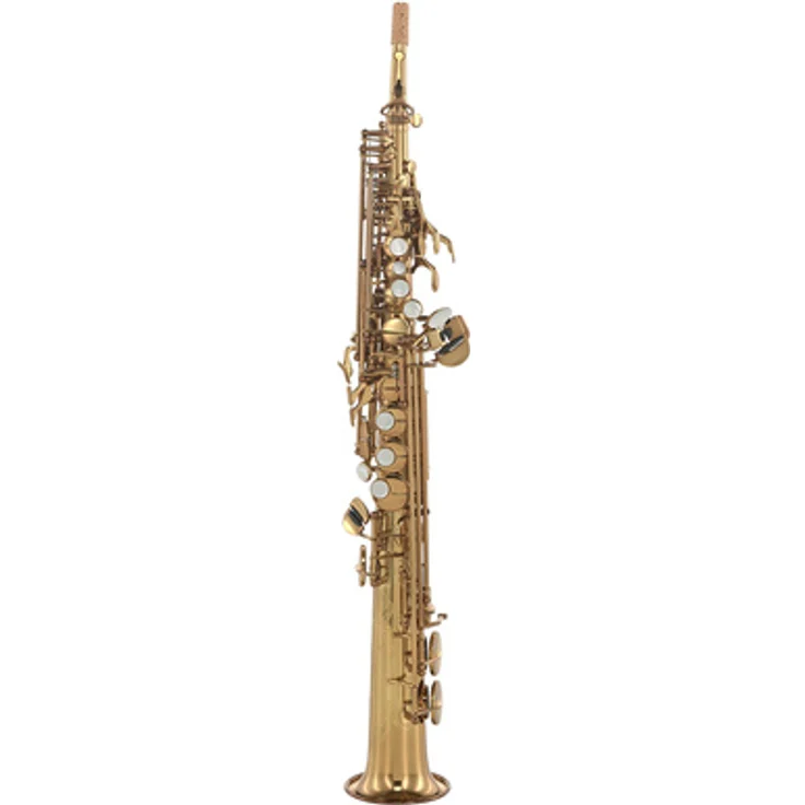 Forestone SXII Gold Lac., Soprano Saxophon in Bb-Stimmung, Messing mit gold lackiertem Finish, inkl. Protec Koffer