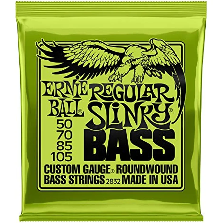 Ernie Ball Regular Slinky Nickelwound E-Basssaiten, Saitenstärke 50-105, satter, ausgewogener Ton, Made in USA – Bild 1