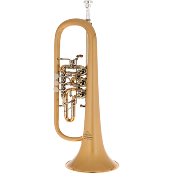 Miraphone 24R 1100 A100 G010, Premium Flügelhorn mit Zylinderventilen, ATV-System, Goldmessing, Schallbecher 160mm, Bohrung 11,4mm, inkl. FL05 Mundstück