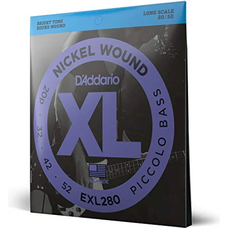 Daddario EXL280, E-Bass Piccolo Saiten Satz, Long Scale, Nickel Round Wound, Stärken 020p - 032 - 042 - 052