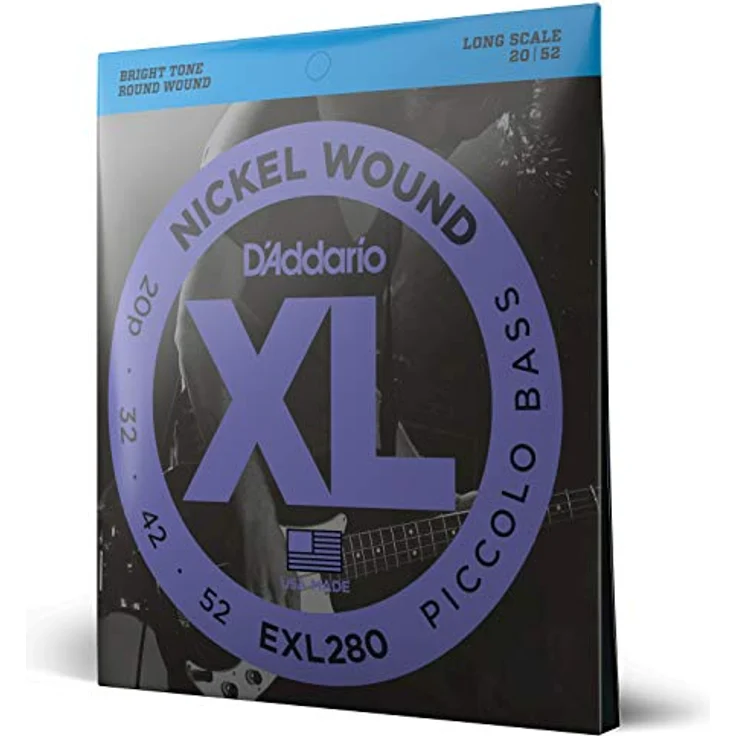 Daddario EXL280, E-Bass Piccolo Saiten Satz, Long Scale, Nickel Round Wound, Stärken 020p - 032 - 042 - 052 – Bild 1