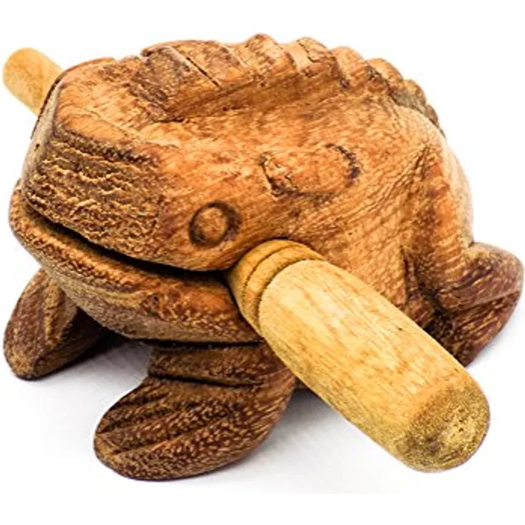 Thomann Frog S Percussion Frog, kleiner Holzblock und Guiro mit Froschklang, inkl. Holzschlägel, ca. 11 cm lang, ca. 7 cm hoch