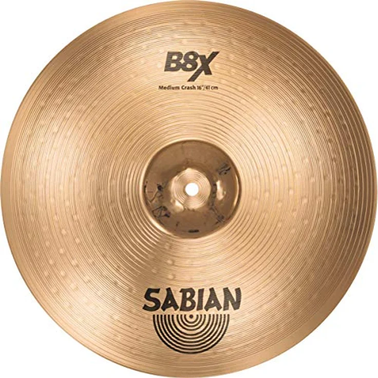 Sabian 16" B8X Medium Crash, B8 Bronze Schlagzeugbecken mit gehämmerter Glocke, natural Finish – Bild 2