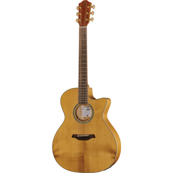 Baton Rouge TLM/ACEC Flamed Maple, Westerngitarre mit Auditorium Cutaway, massiver Fichtendecke, geflammtem Ahornboden & -zargen, Eukalyptusgriffbrett, Pickup System Cole Clark, natur matt offenporig