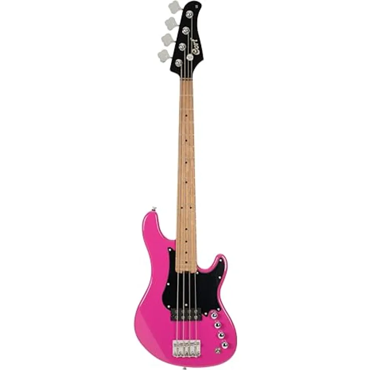 Cort GB Short Scale FDP, E-Bass mit Pappel-Korpus, geröstetem Ahorn-Hals, 22 Jumbo Bünden, aktivem Markbass Preamp, Fandango Purple