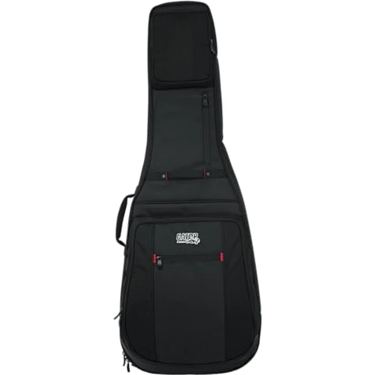 Gator G-PG-Semi-hollow / V Bag, Gigbag für Semi Hollow / V-Style E-Gitarre, Schwarz, inklusive Regenhülle, Micro-Fleece Innenausstattung, 25 mm Polsterung und große Außentasche mit Kabelmanagement – Bild 15