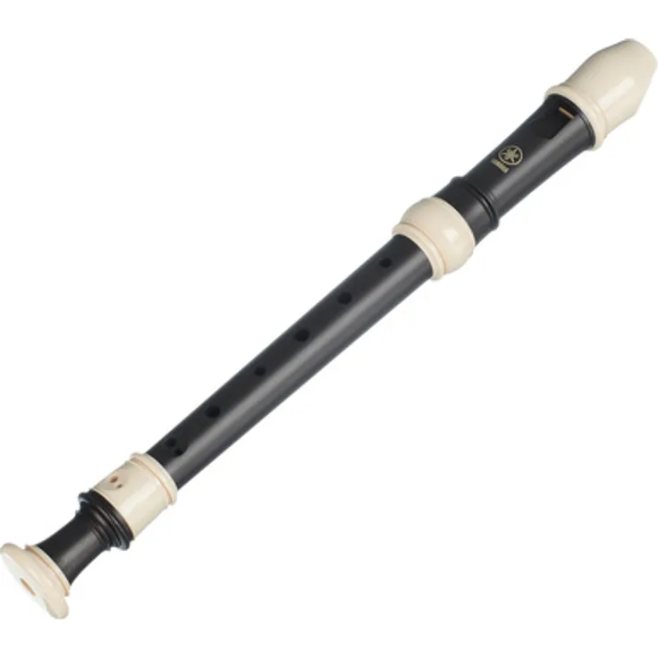 Yamaha YRS-324B Soprano Recorder, Sopranblockflöte mit Barocker Griffweise und Doppelloch, ABS-Kunststoff, Ebenholz-Imitation, a1 = 442 Hz, inkl. Stofftasche