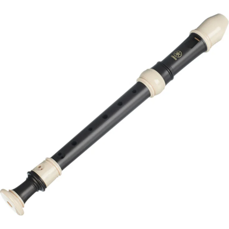 Yamaha YRS-324B Soprano Recorder, Sopranblockflöte mit Barocker Griffweise und Doppelloch, ABS-Kunststoff, Ebenholz-Imitation, a1 = 442 Hz, inkl. Stofftasche