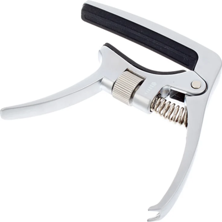 Harley Benton InTune Tension Capo, Kapodaster aus Aluminium mit exakter Feder-Spannung, Silber
