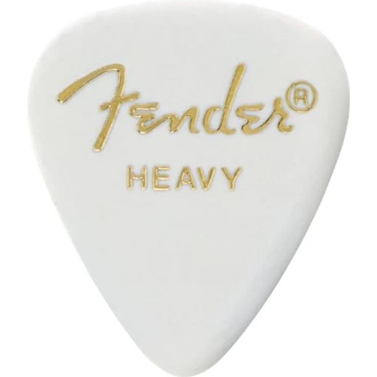 Fender Classic Celluloid Pick White H, Plektrum Set mit 12 Picks, Heavy, klassische 351 Form, weiß – Bild 2