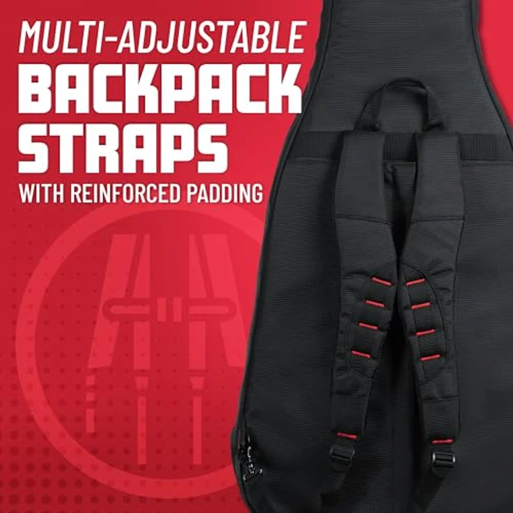 Gator G-PG E/A Double Bag, Doppel Gigbag für E-Gitarre und Akustikgitarre, schwarz, ultra dick gepolstert, Regenüberzug, Rucksackgurte – Bild 3