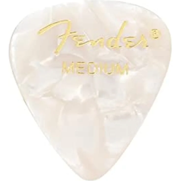 Fender White Pearloid Pick Set M, Set mit 12 mittelgroßen Plektren in klassischer 351 Form – Bild 2