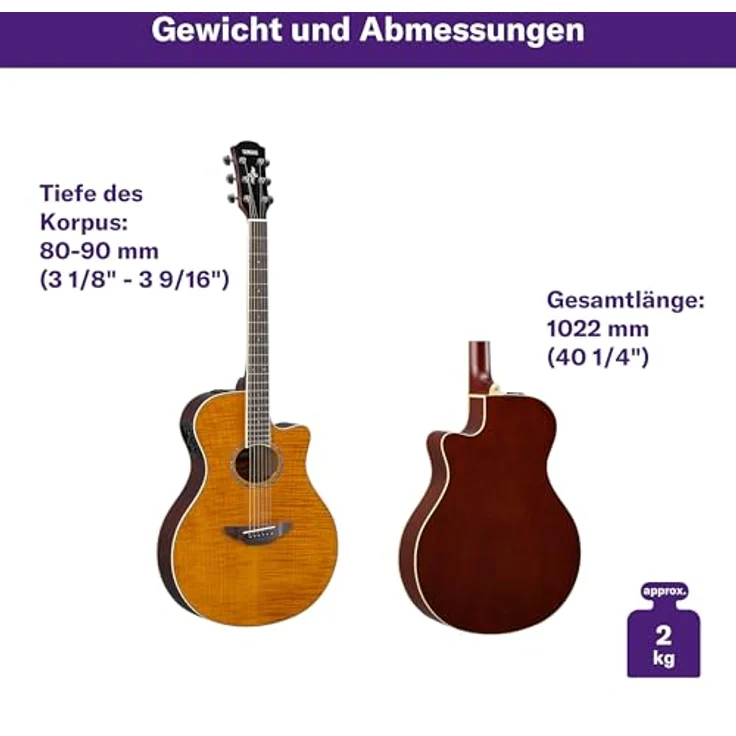 YAMAHA APX600FM Elektroakustik-Gitarre, Geflammte Ahorn-Decke, Thinline-Korpus, 25" Mensur, System65 Tonabnehmer mit EQ, Integriertes Stimmgerät, Amber – Bild 3