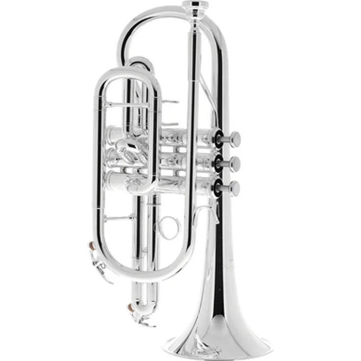 Yamaha YCR-6335 SII Bb-Kornett, Profiklasse mit ML-Bohrung und versilbertem Messing-Schallstück, inkl. Koffer und 14ES Mundstück