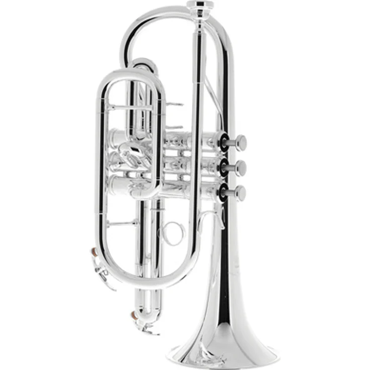 Yamaha YCR-6335 SII Bb-Kornett, Profiklasse mit ML-Bohrung und versilbertem Messing-Schallstück, inkl. Koffer und 14ES Mundstück