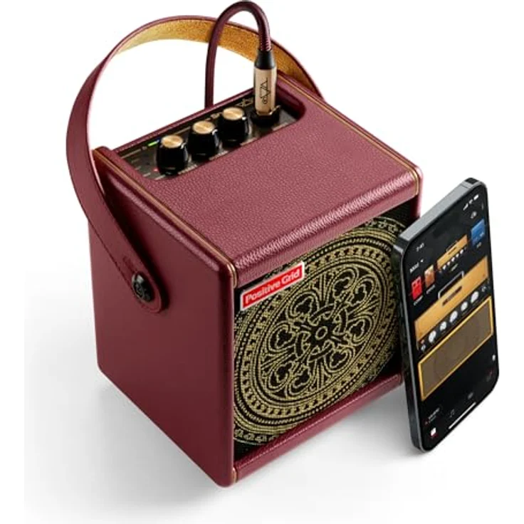 Positive Grid Spark Mini VAI, Modelling Combo-Verstärker mit 10 Watt Leistung, Burgundy, inklusive Steve Vai Custom-Presets und 43 onboard Effekten – Bild 3