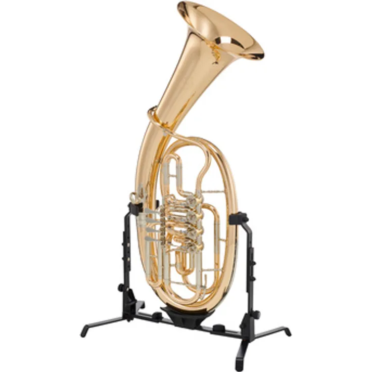 B&S 3033/2-L Bb-Tenorhorn, 4 Drehventile, Goldmessing Korpus und Schallbecher, Klarlack lackiert, inkl. Mundstück und Koffer mit Rucksackgarnitur