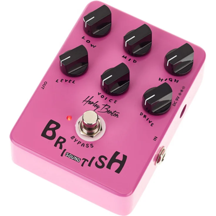 Harley Benton British TrueTone Overdrive-Pedal für E-Gitarre, klassischer UK Marshall Style mit True Bypass, 3-Band-EQ