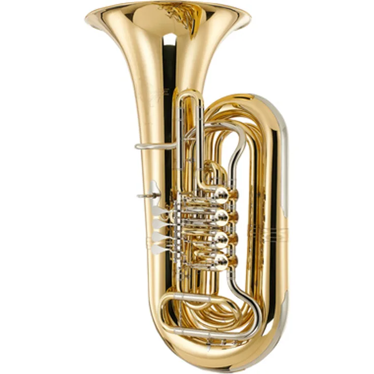 Thomann Wotan II L Bb-Tuba, Messing-Korpus, Neusilber Mundrohr, 4 Drehventile, inkl. Gigbag und Mundstück