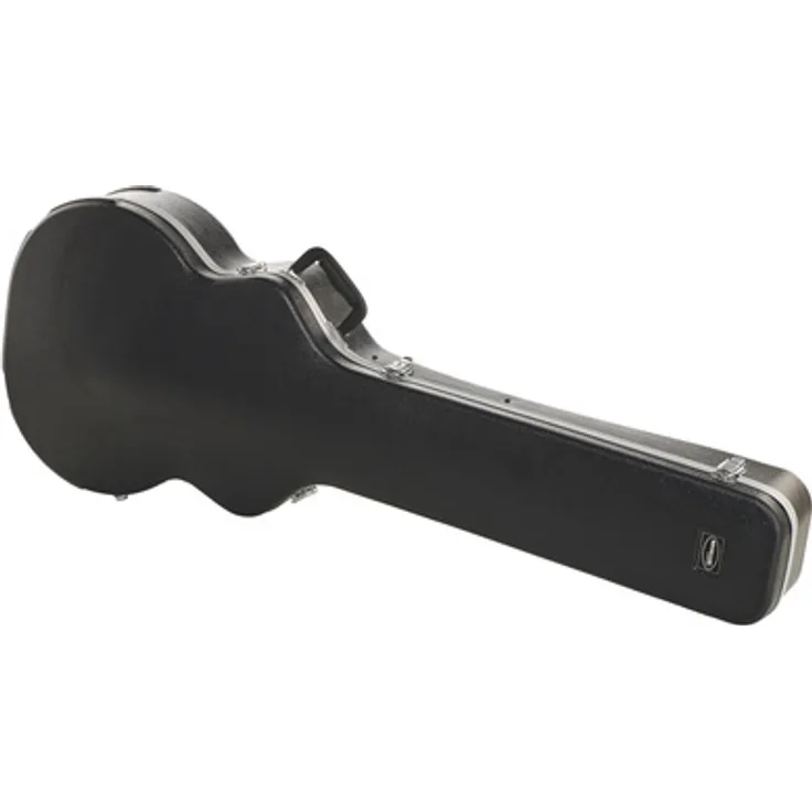 Rockcase Acoustic Bass ABS Case, Gitarrenkoffer für Thinline Akustik Bässe, schwarz, mit robustem ABS und Polystyrol Innenschale