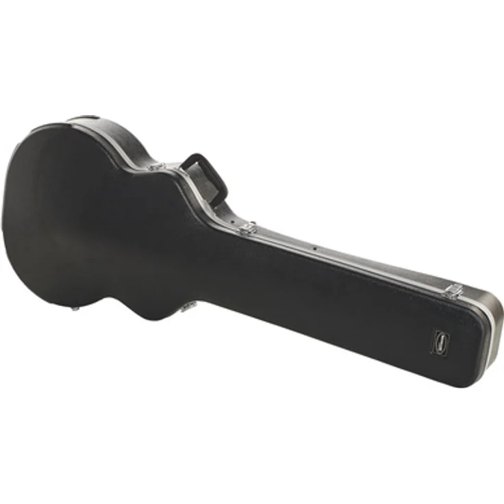 Rockcase Acoustic Bass ABS Case, Gitarrenkoffer für Thinline Akustik Bässe, schwarz, mit robustem ABS und Polystyrol Innenschale