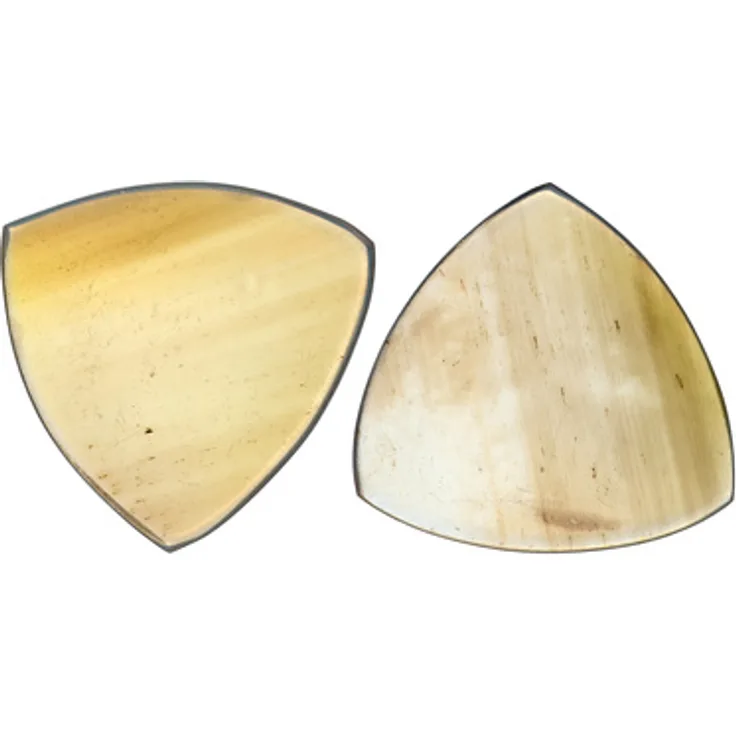 Harley Benton Classic Horn Pick Set, Plektren aus Horn (Bubalis Bubalis), Set mit 2 Stück, Form: 346
