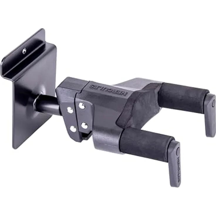 Hercules Stands HCGSP-39SB+ Gitarrenwandhalter mit AGS Auto Grip System Plus, für Profilwände, max. Belastung 7 kg